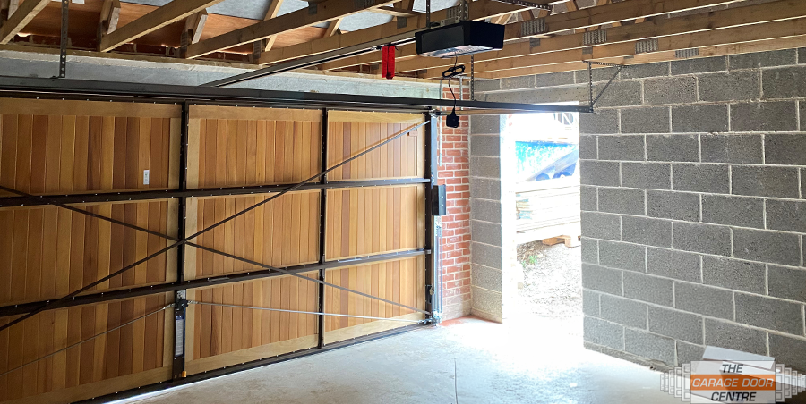 garador timber vertical RF door behind